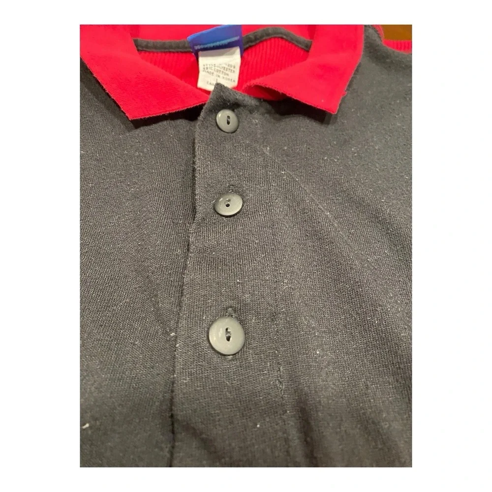 Vintage Ocean Pacific Polo Shirt Mens LARGE Black‎ Pink Stripe 90s Surf Relaxed